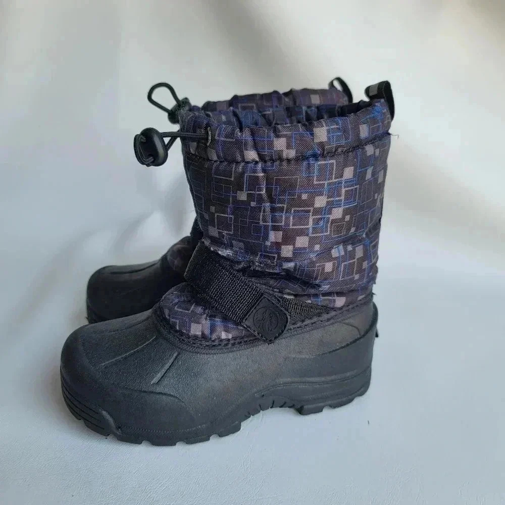 Northside Boots Thermolite Little Boy Blue Gray Black Waterproof Warm Snow sz 12